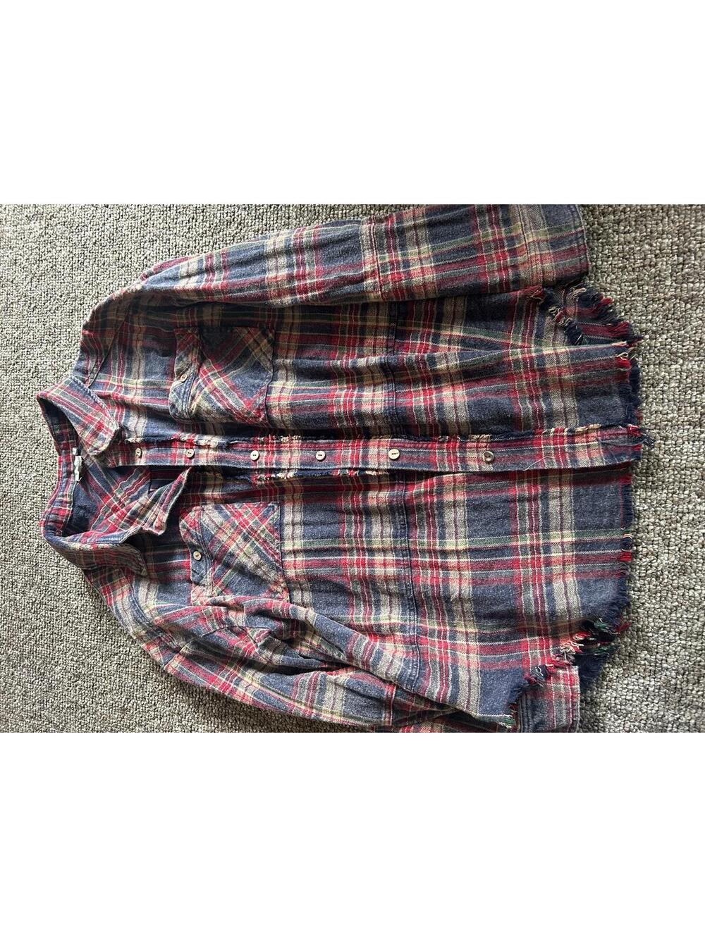 BKE Boyfriend Fit Plaid Flannel Shirt - Large